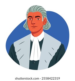 Magistrate character illustration in a flat style 

