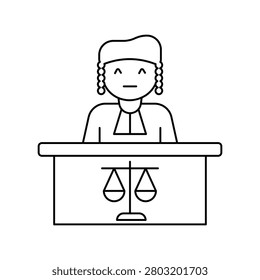 Magistrate icon with white background vector stock illustration