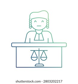 Magistrate icon with white background vector stock illustration