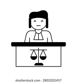 Magistrate icon with white background vector stock illustration