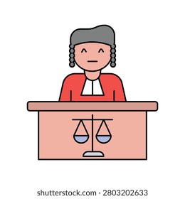 Magistrate icon with white background vector stock illustration
