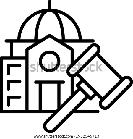 Magistrate Office Vector Icon Design, Law and Legal system Symbol on white background, Courthouse Building Concept,