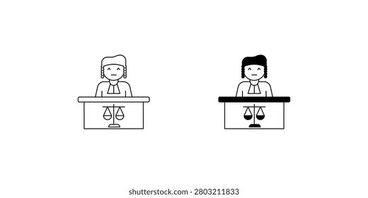 Magistrate set icon with white background vector stock illustration