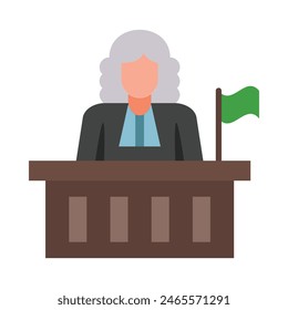 Magistrate Vector Flat Icon Design 