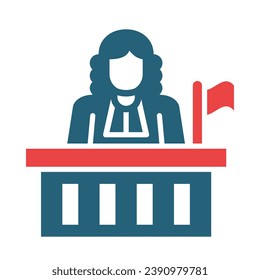 Magistrate Vector Glyph Two Color Icon For Personal And Commercial Use.
