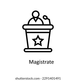 Magistrate Vector   outline Icons. Simple stock illustration stock