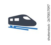 Maglev High-Speed Rail Icon Isolated On White Background 
