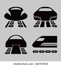 maglev icon set, transrapid, linear motor car