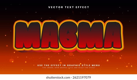 Modelo de efeito de texto editável Magma 3D Adequado para o tema do fire