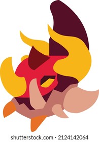 magma dragon head that has sharp horns and teeth