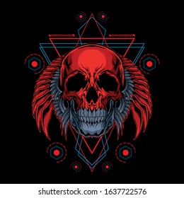 magma skull illustration vector design
