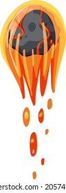 Magma stone on white background illustration