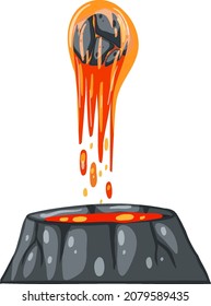 Magma stone on white background illustration