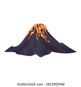 Magma volcano icon. Cartoon of magma volcano vector icon for web design isolated on white background