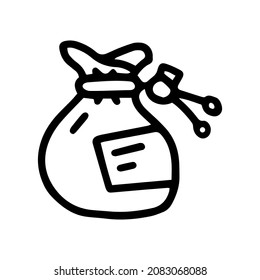 icono simple del doodle de la línea del vector de la bolsa de magnesia