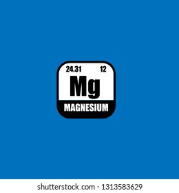 Magnesium chemical element - with atomic number. Mg Icon of the Periodic Table