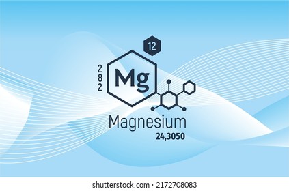 Magnesium. Chemicals, micro and macronutrients. Periodic table of Mendeleev. Microelements necessary for humans.