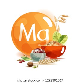 Magnesium in food. Natural organic foods high in magnesium. Healthy nutrition as the basis of a healthy lifestyle.