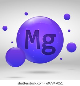 Magnesium icon. mineral drop pill capsule. Mineral complex design