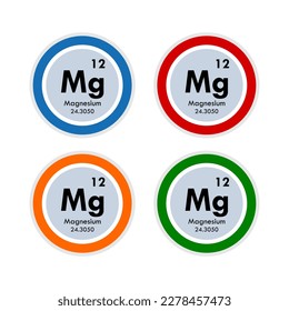 Conjunto de iconos de magnesio. ilustración vectorial en 4 colores opciones de diseño web