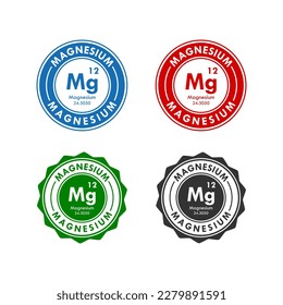 magnesium icon set. vector illustration in 4 colors options for web design