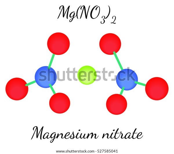Magnesium Nitrate Mgn2o6 Molecule Isolated On Stock Vector (Royalty