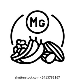 magnesium rich food osteoporosis line icon vector. magnesium rich food osteoporosis sign. isolated contour symbol black illustration