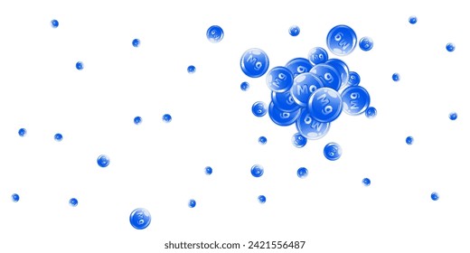 Cápsulas redondas de magnesio dispersas al azar.  Tratamiento de belleza y cuidado nutricional de la piel.   Ilustración vectorial de vitaminas esenciales.  El concepto de bienestar.