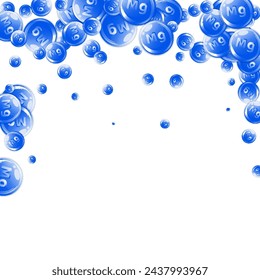 Magnesium round capsules scattered randomly.  Beauty treatment and nutrition skin care.   Wellness concept. Medical and scientific background. 