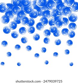 Magnesium round capsules scattered randomly.  Beauty treatment and nutrition skin care.   Healthy life concept. Essential vitamins vector illustration. 