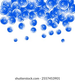Magnesium round capsules scattered randomly.  Beauty treatment and nutrition skin care.   Essential vitamins vector illustration.  Healthy life concept.