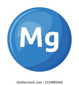 Magnesium semi flat color vector object. Dietary supplement. Full sized item on white. Essential mineral. Health improvement. Simple cartoon style illustration for web graphic design and animation