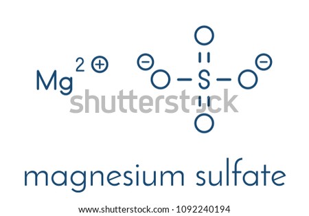 Magnesium sulfate, chemical structure. Many uses include as drug to treat hypomagnesemia. Skeletal formula. Stock photo © 