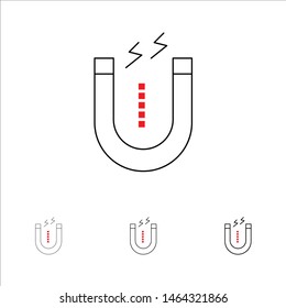Magnet, Attract, Attracting, Tool Bold and thin black line icon set. Vector Icon Template background