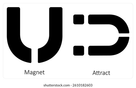 Magnet and Attract icon concept