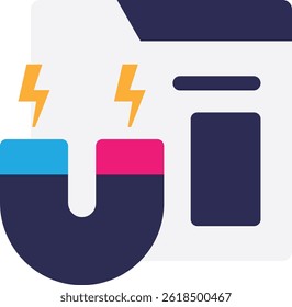 Magnet Attract Magnetic Icon Vector Flat Illustration