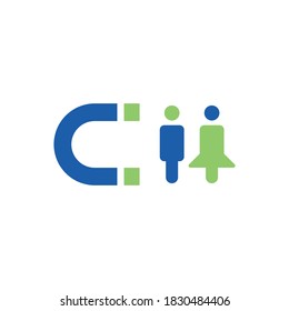 magnet attract people vector icon design template