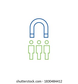 magnet attract people vector icon design template