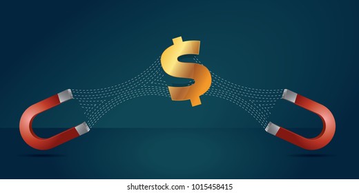 Magnet attracting Dollar