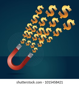 Magnet attracting Dollar