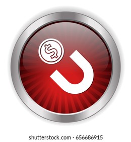 magnet attracting dollars icon