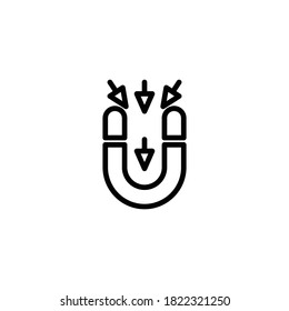 Magnet attracting icon (vector illustration)