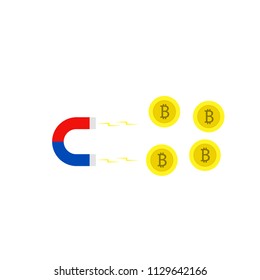 magnet attracting money. vector