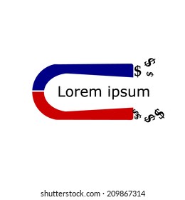 magnet attracting money. Vector