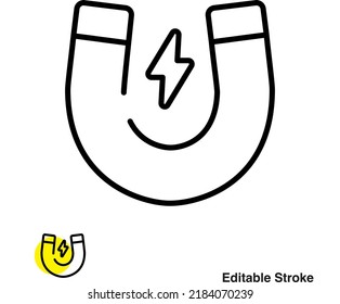 Magnet Attraction Vector Line Icon