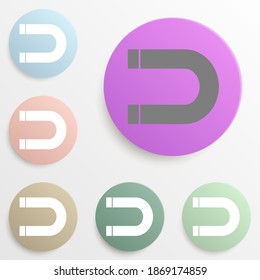 magnet badge color set. Simple glyph, flat vector of web icons for ui and ux, website or mobile application