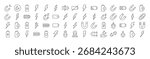 Magnet, Battery, Lightning Line Icon Pack. Outline Signs for Graphic and Web Design, Apps, Adverts, Various Cards 