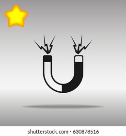 magnet black Icon button logo symbol concept high quality on the gray background