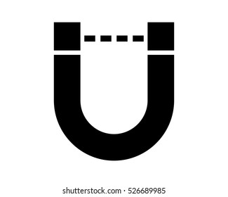 magnet black silhouette image vector icon logo symbol