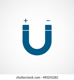 Magnet Blue Flat Icon On White Background